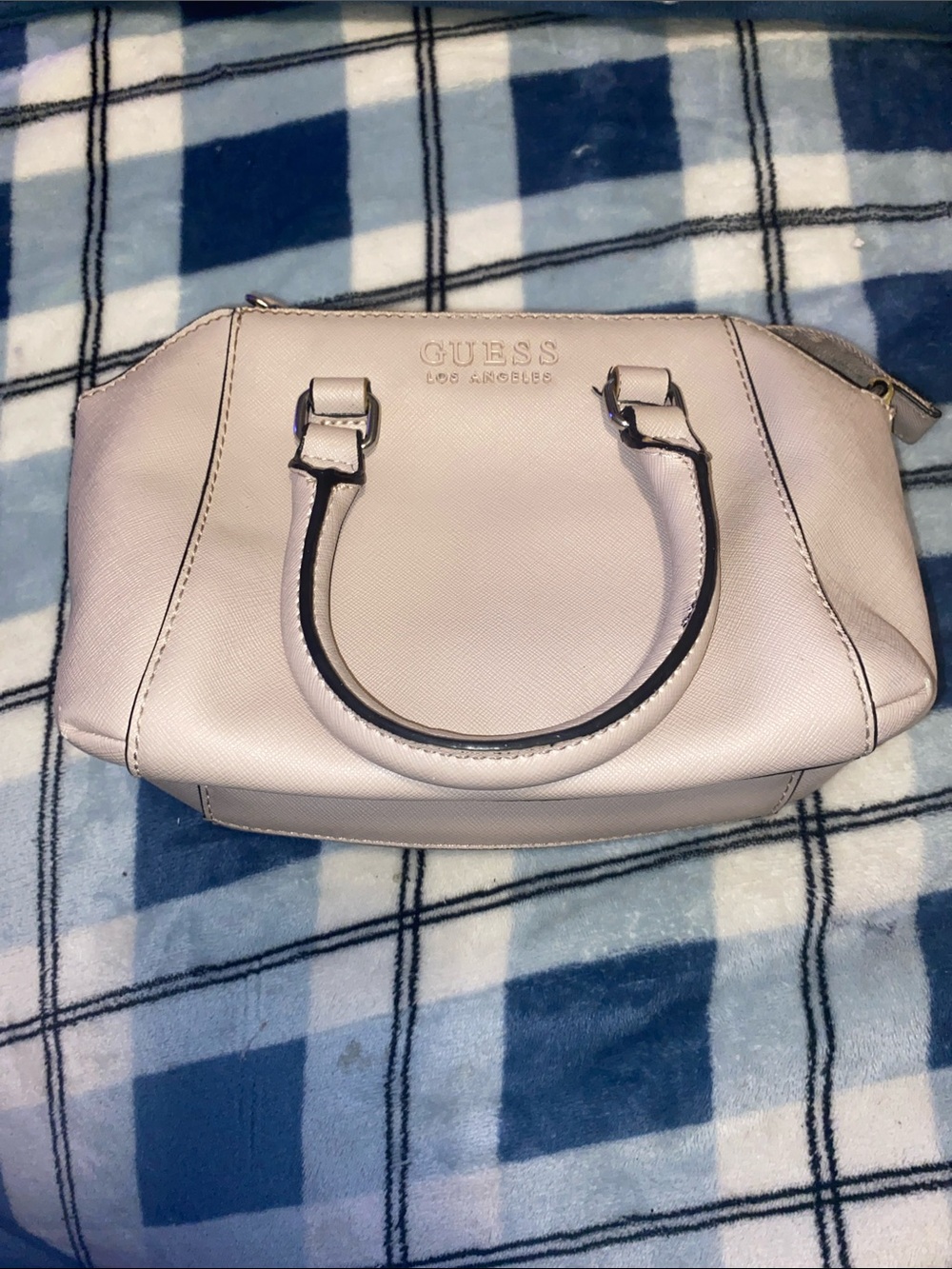 GUESS Cream Mini Satchel with Double Top Handles